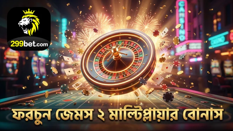 ফরচুন জেমস ২ মাল্টিপ্লায়ার হুইল বোনাসের কার্যকারিতা নির্দেশ করে।